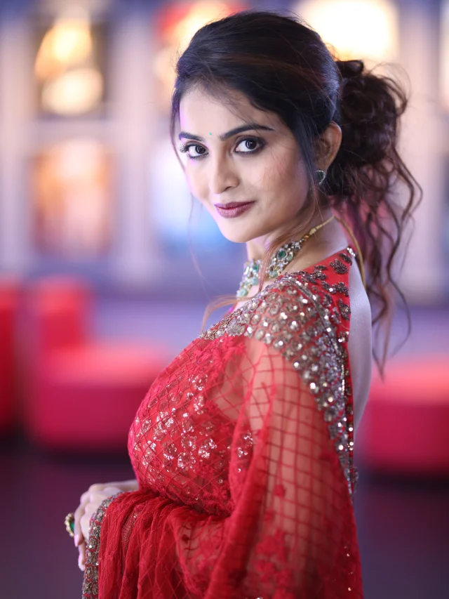 Ananya Nagalla Shines with her Beauty in Red Saree