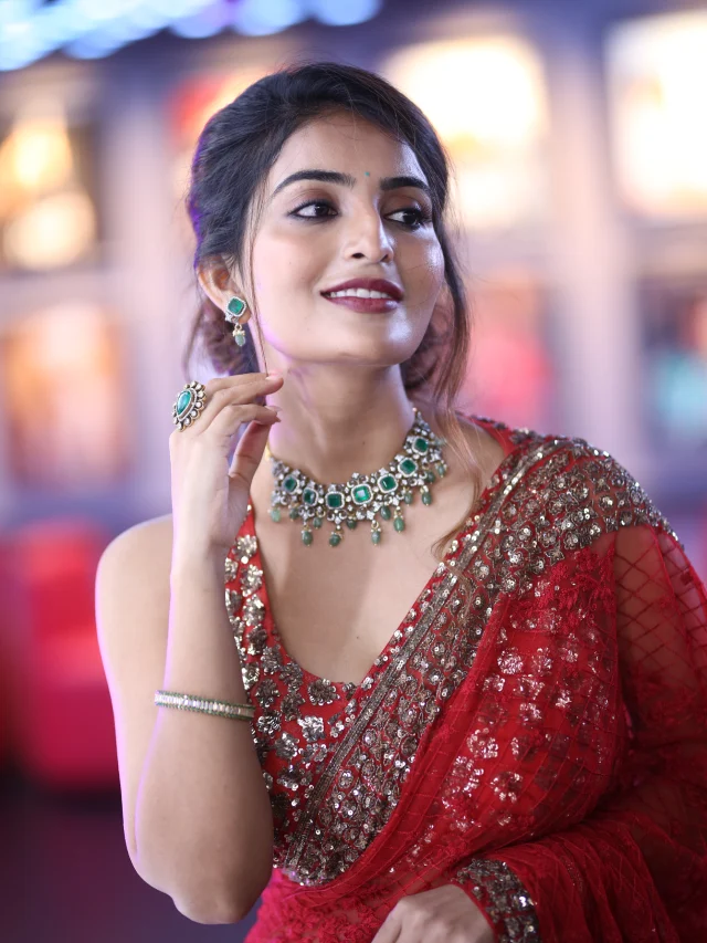 Ananya Nagalla Shines with her Beauty in Red Saree