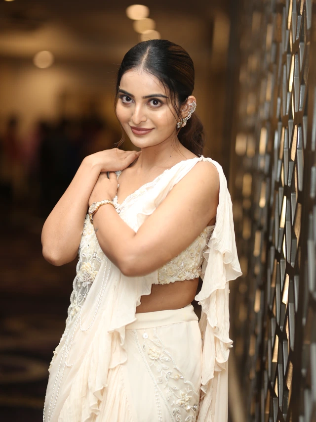 Ananya Nagalla Elegant Looks in white Saree