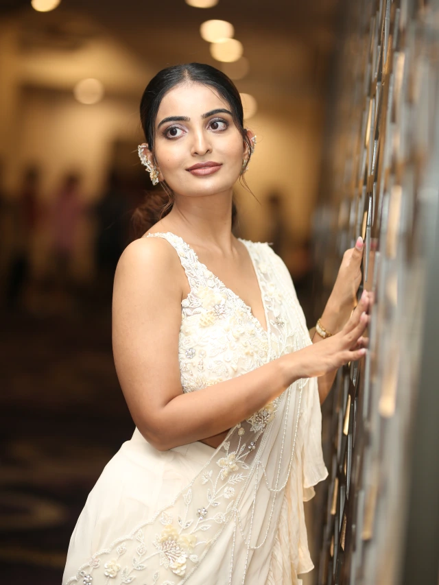 Ananya Nagalla Elegant Looks in white Saree