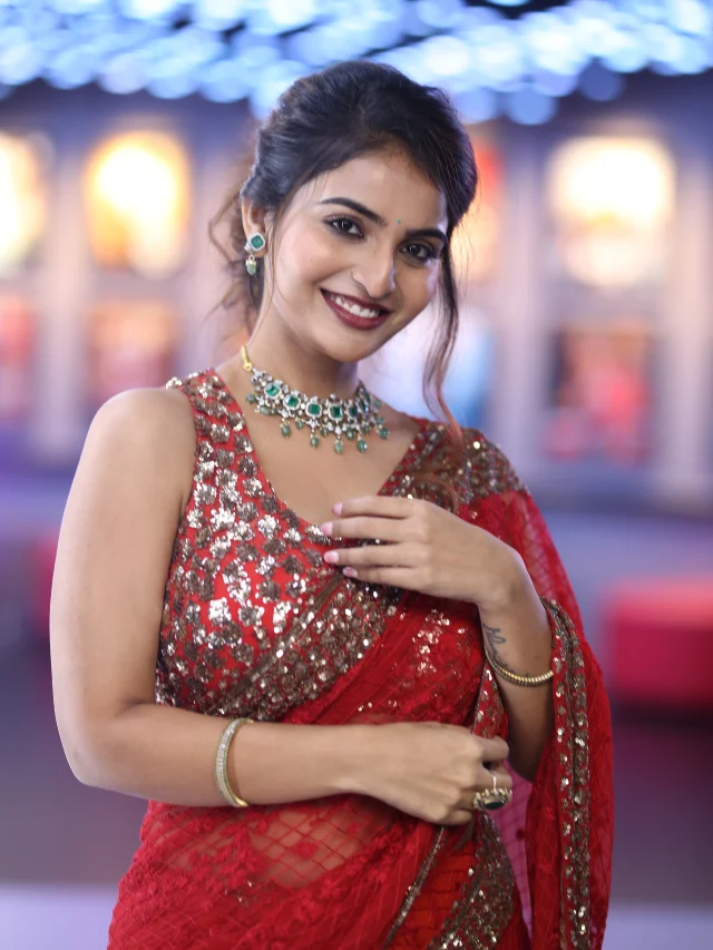 Ananya Nagalla Shines with her Beauty in Red Saree