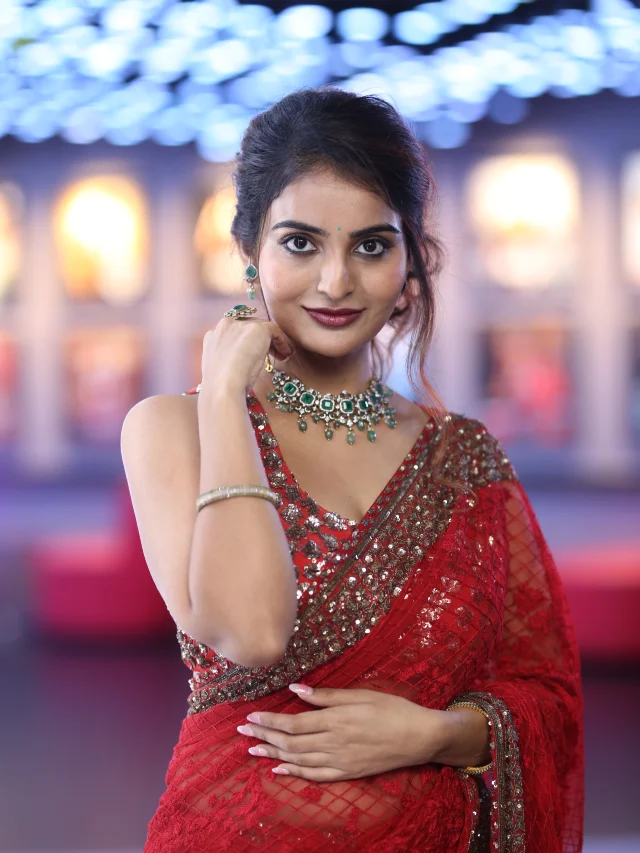 Ananya Nagalla Shines with her Beauty in Red Saree