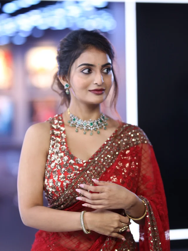 Ananya Nagalla Shines with her Beauty in Red Saree