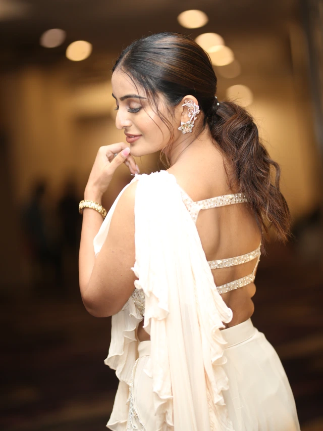 Ananya Nagalla Elegant Looks in white Saree