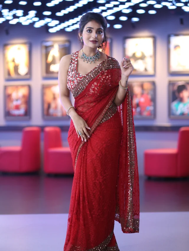 Ananya Nagalla Shines with her Beauty in Red Saree
