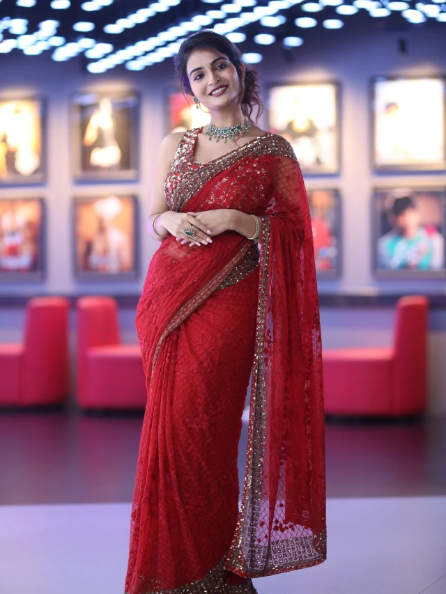 Ananya Nagalla Shines with her Beauty in Red Saree