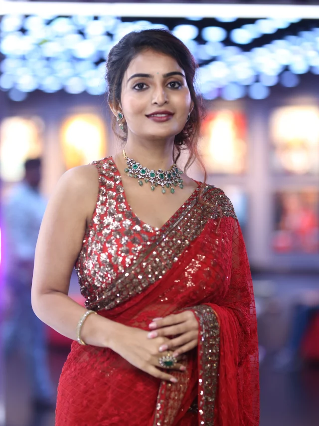 Ananya Nagalla Shines with her Beauty in Red Saree