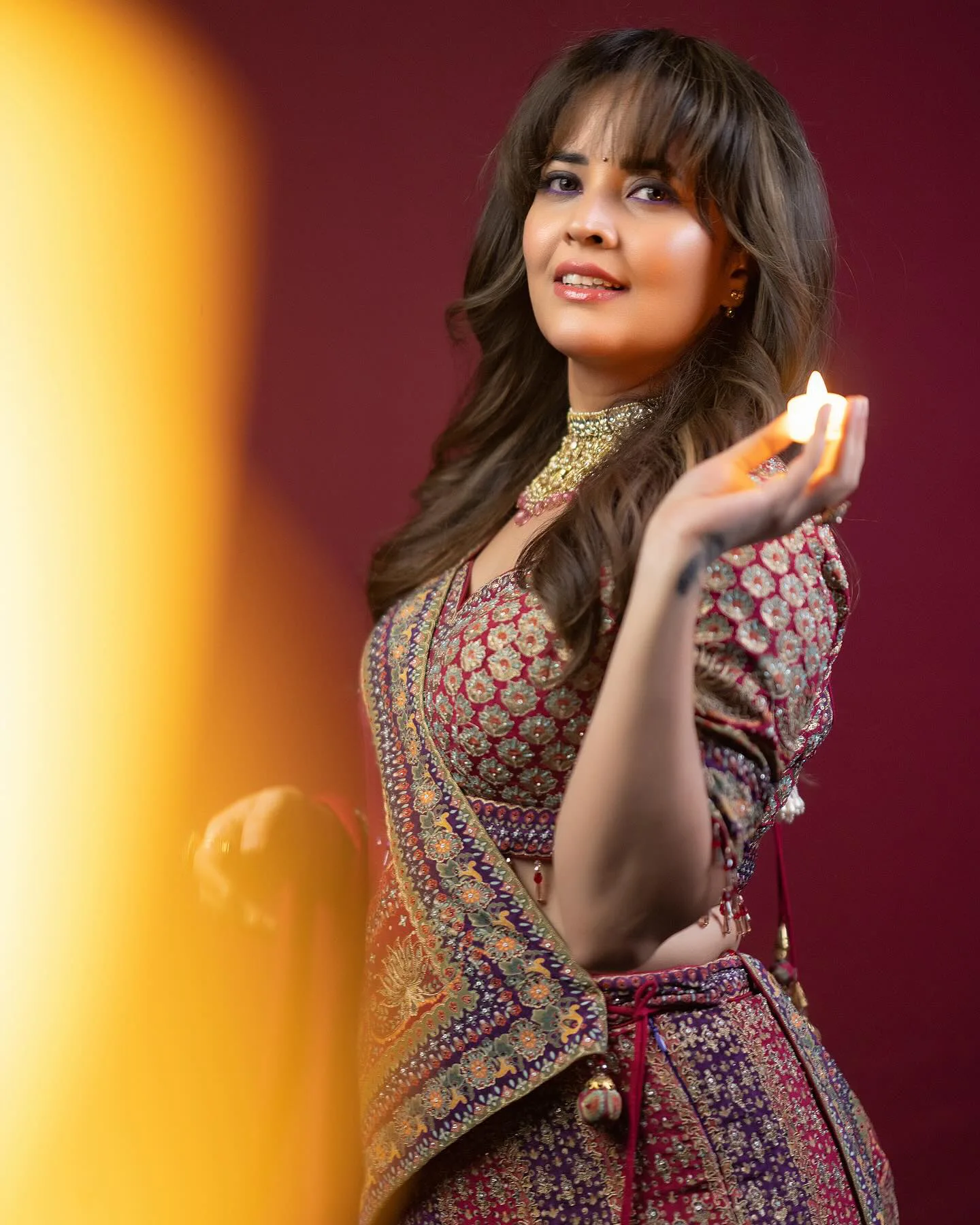 Anasuya Bharadwaj Stunning Diwali Special Photos