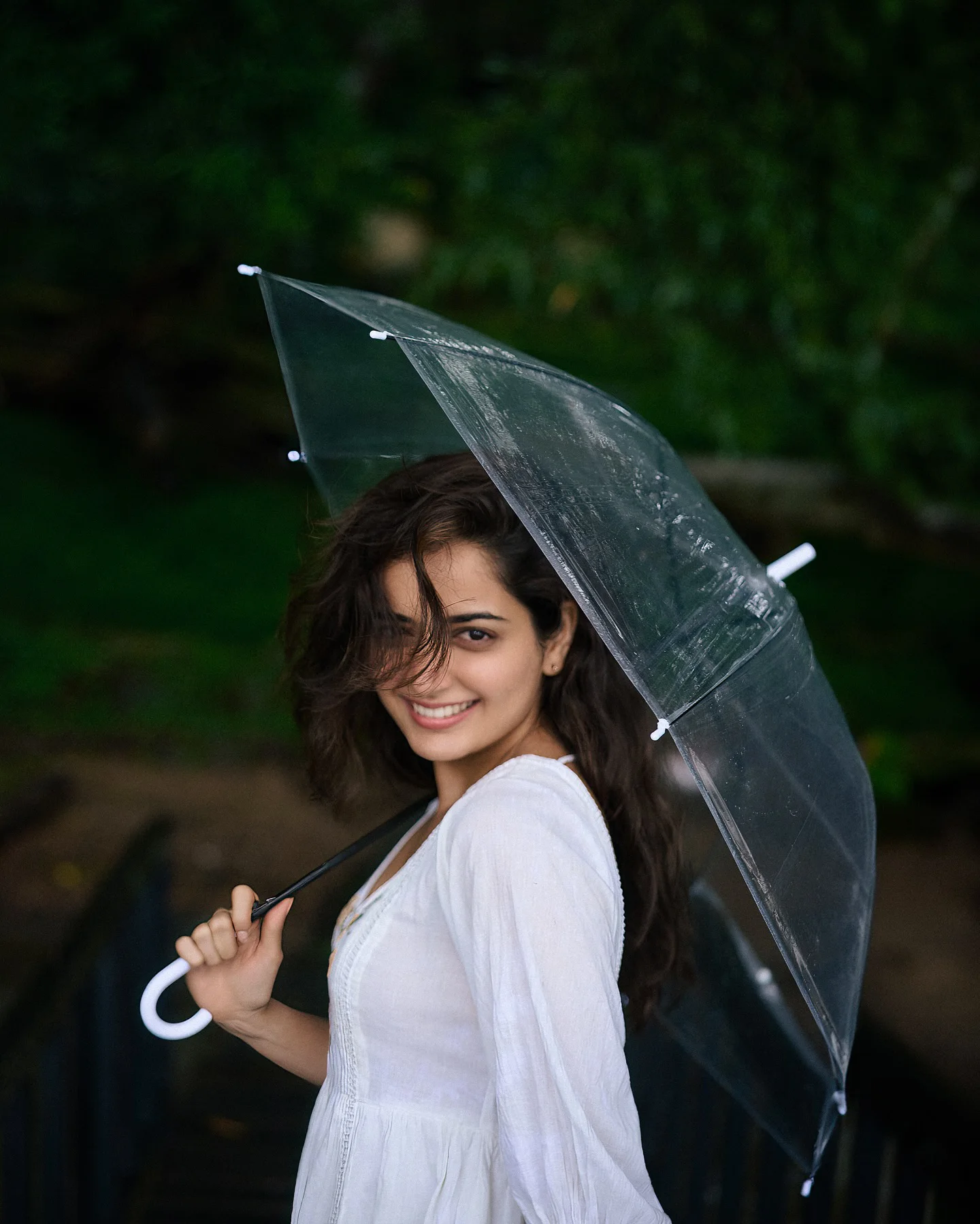 Ashika Ranganath Enjoying in Rain