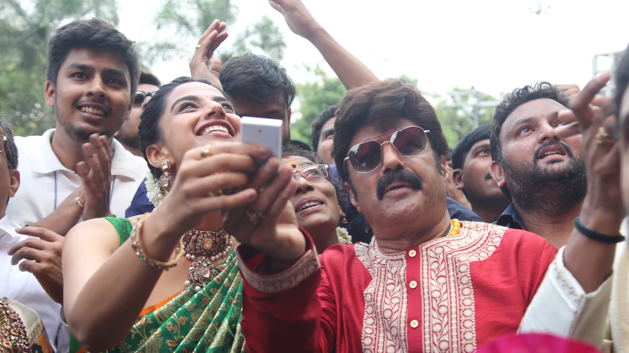 Balakrishna and Meenaakshi Chaudhary in Shopping Mall Opening