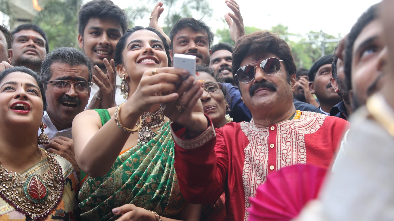 Balakrishna and Meenaakshi Chaudhary in Shopping Mall Opening