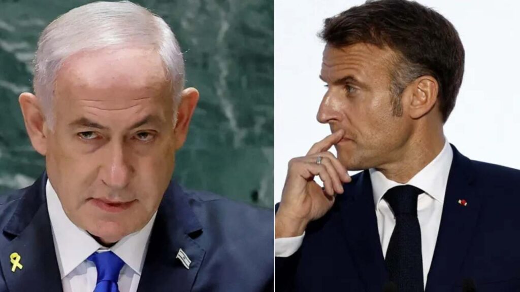 Benjamin Netanyahu and Emmanuel Macron