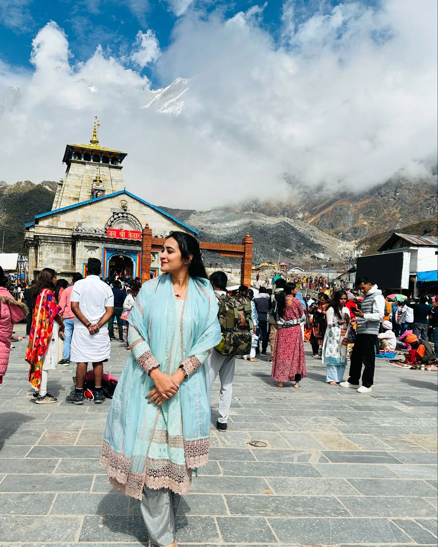 Actress Bhanu Sri Visits kedarnath Badrinath Temples