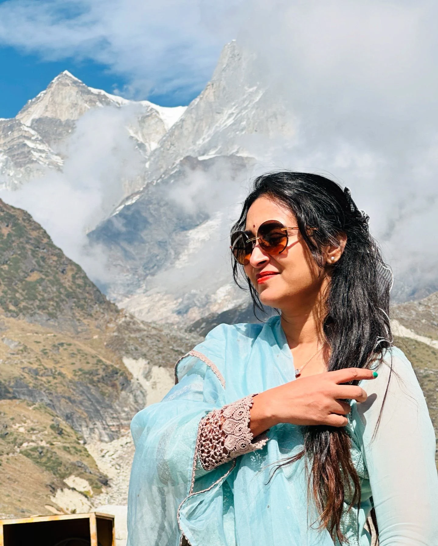 Actress Bhanu Sri Visits kedarnath Badrinath Temples