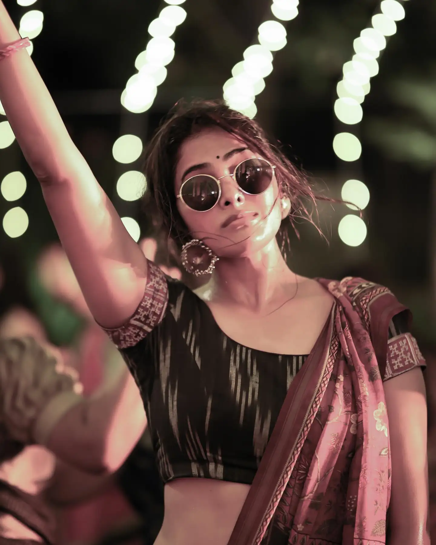 Actress Divi Playing Dandiya on Dasara
