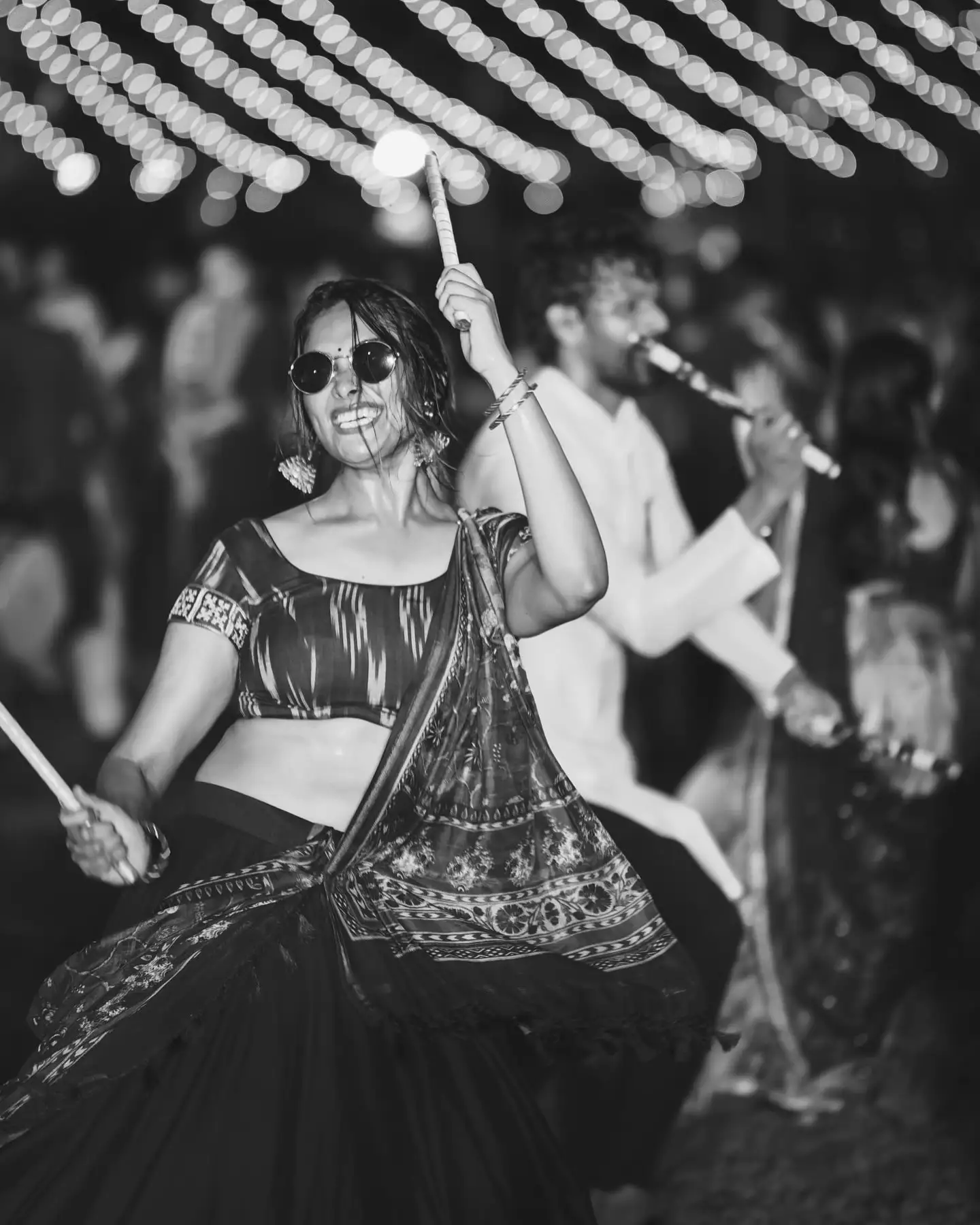 Actress Divi Playing Dandiya on Dasara