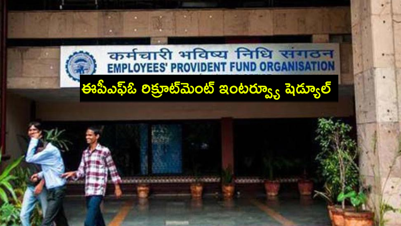 EPFO Recruitment 2024 : ఈపీఎఫ్ఓ రిక్రూట్మెంట్ ఇంటర్వ్యూ షెడ్యూల్.. ముఖ్యమైన గైడ్లైన్స్ ఇవే..! EPFO Recruitment 2024 : ఈపీఎఫ్ఓ రిక్రూట్మెంట్ ఇంటర్వ్యూ షెడ్యూల్.. ముఖ్యమైన గైడ్లైన్స్ ఇవే..!