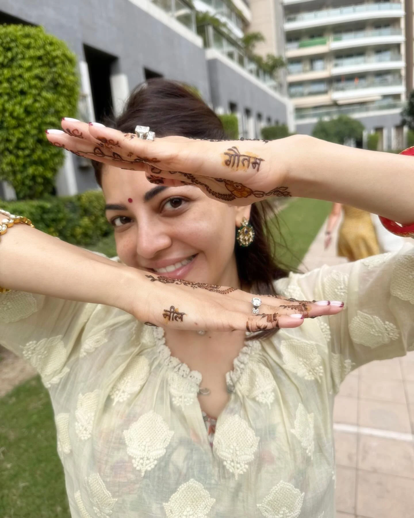 Kajal Aggarwal Karva Chauth Photos with Husband