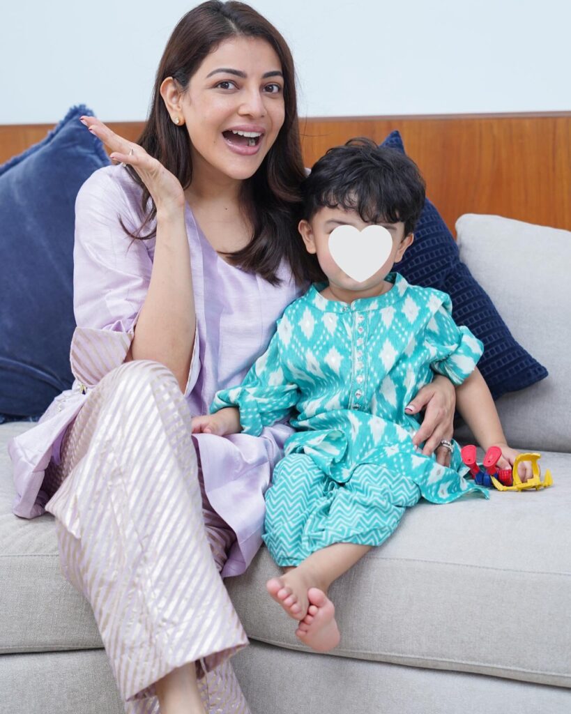 Kajal Aggarwal Shares Cute Photos with her Son Neil Kitchlu 