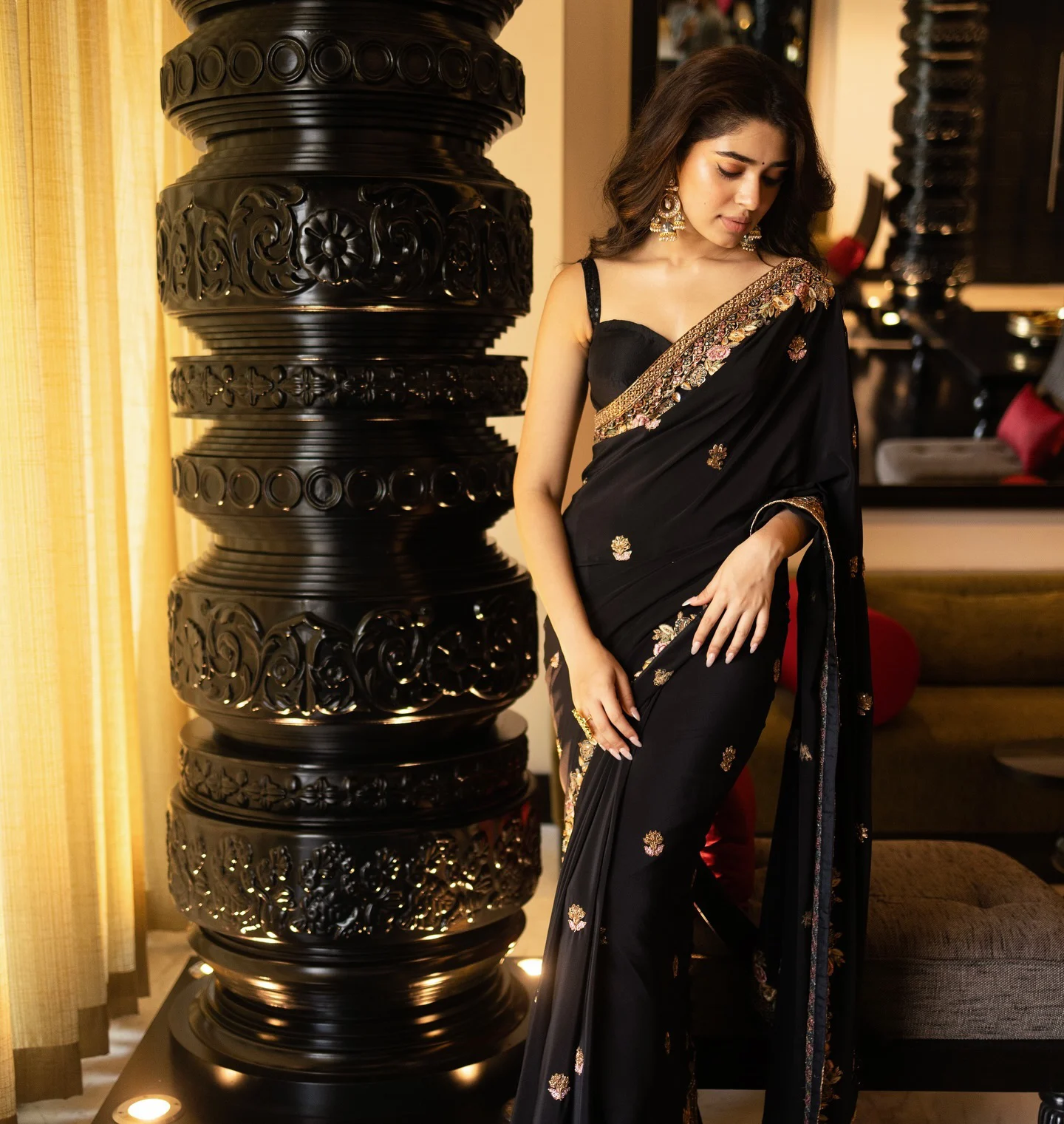 Krithi Shetty Stunning Looks in Black Saree