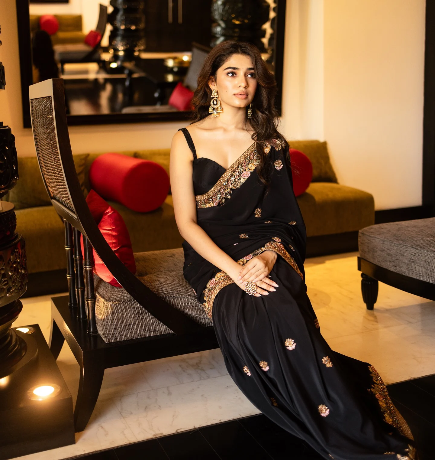 Krithi Shetty Stunning Looks in Black Saree
