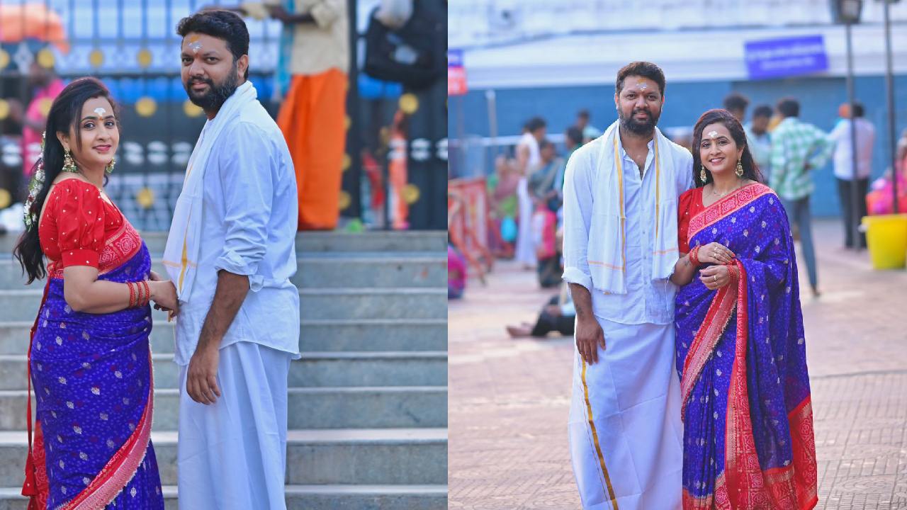 Anchor Lasya : భర్తతో కలిసి వేములవాడ రాజన్న దర్శనం చేసుకున్న యాంకర్ లాస్య.. ఫొటోలు వైరల్..