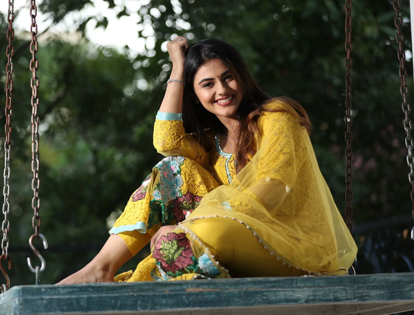 Nayan Sarika Cute Photos on The Cradle