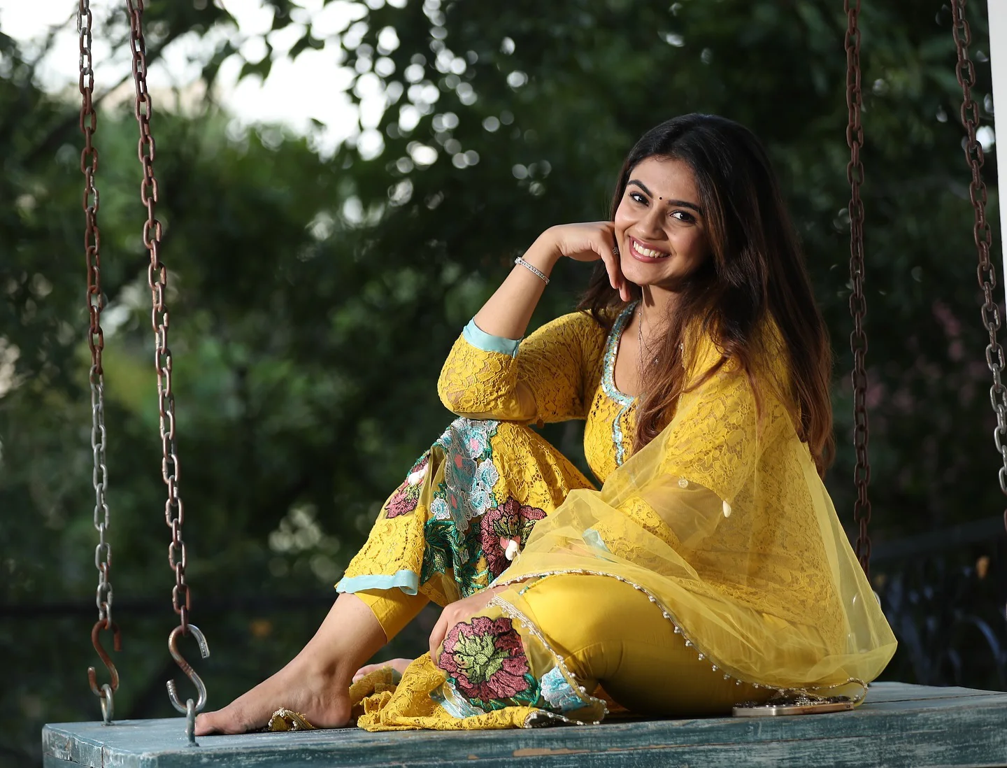 Nayan Sarika Cute Photos on The Cradle