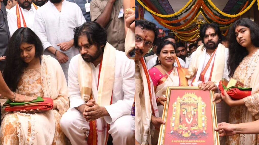 Oawan Kalyan Visited Vijayawada kanakadurga Temple with his Daughter Aadya