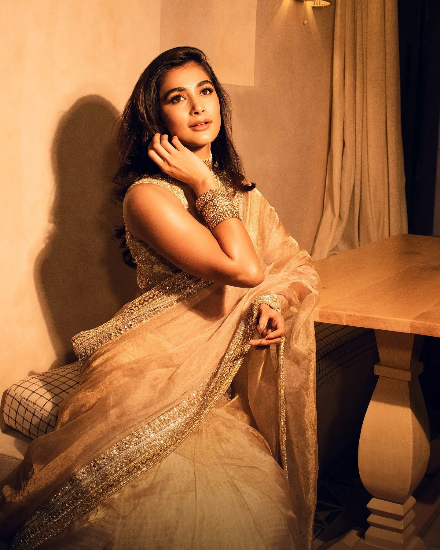 Pooja Hegde Diwali Special Photos in Saree