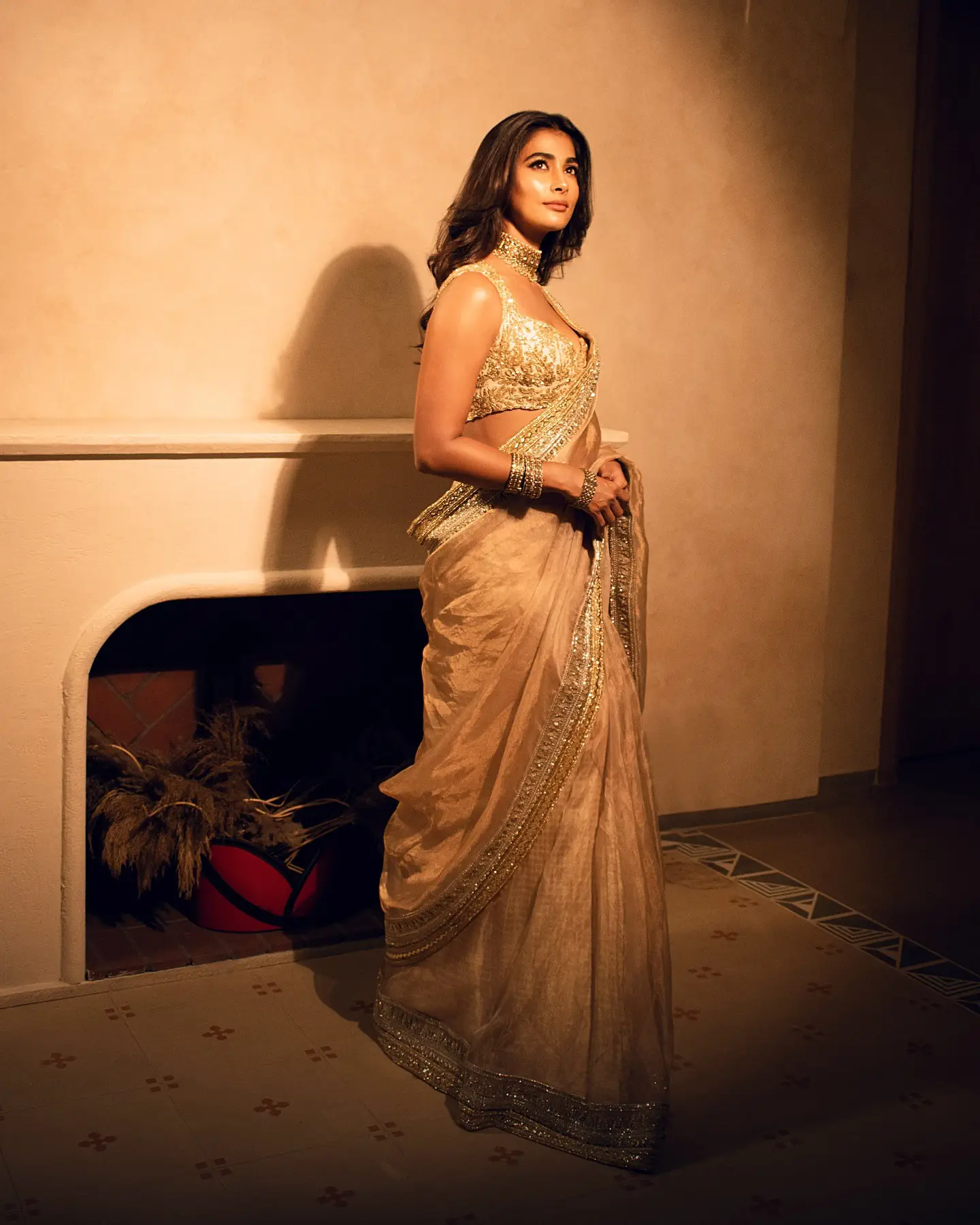 Pooja Hegde Diwali Special Photos in Saree