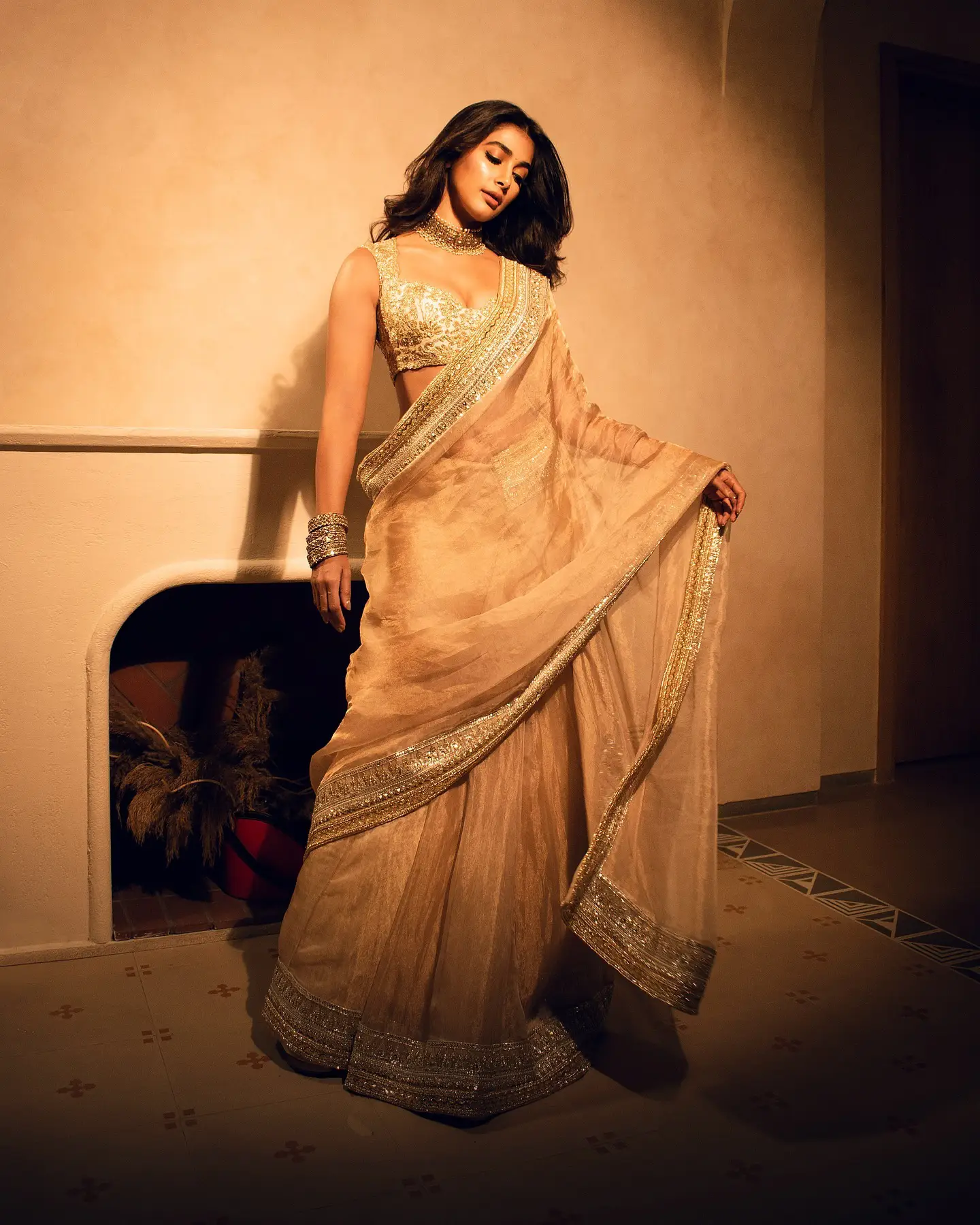 Pooja Hegde Diwali Special Photos in Saree