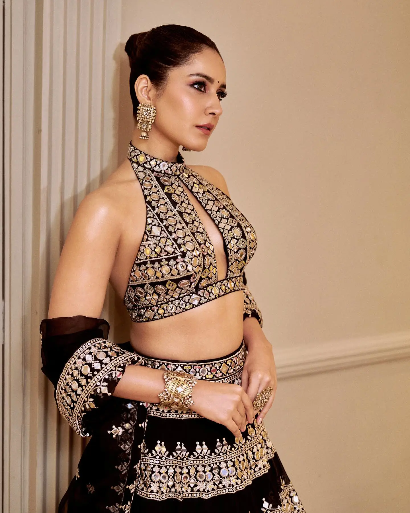 Raashii Khanna Ravishing Looks in Traditional Backless Dress