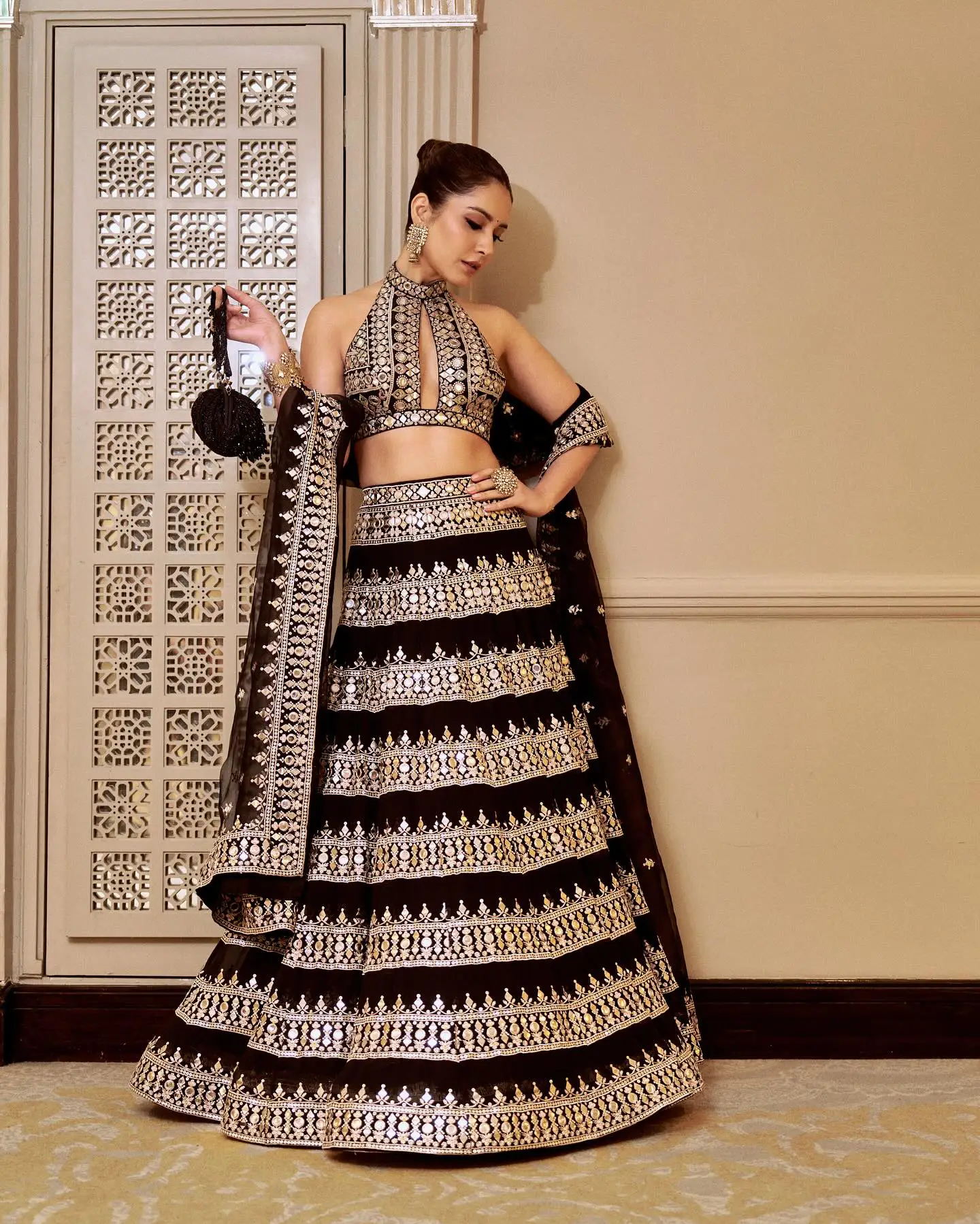 Raashii Khanna Ravishing Looks in Traditional Backless Dress