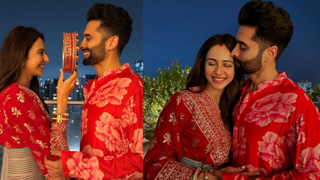 Rakul Preet Singh Celebrates Karva Chauth with her Husband Jackky Bhagnani Photos goes Viral