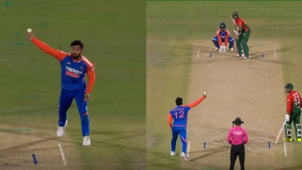 Riyan Parag delivers most bizarre delivery of all time before umpire adjudges it a no ball