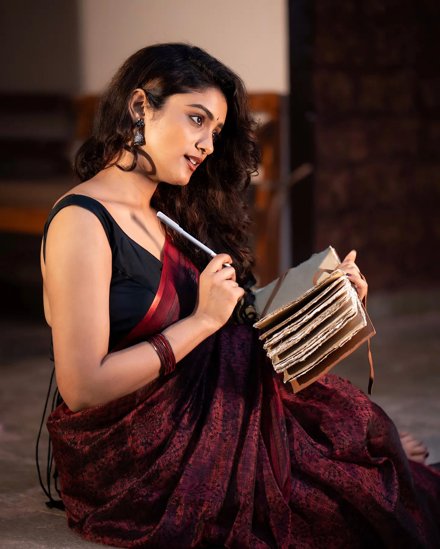 Roopa Koduvayur Cute Photos in Saree