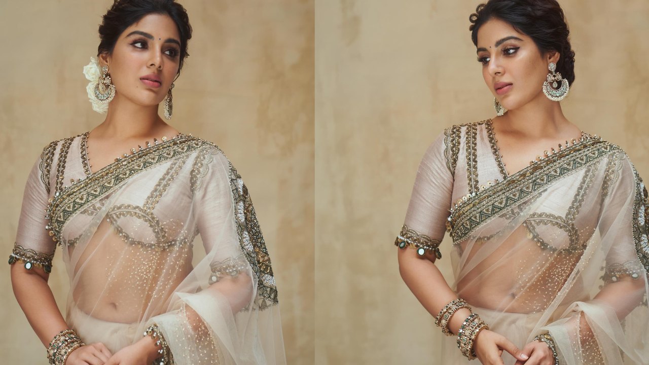 Samyuktha : కొత్త సినిమా ఓపెనింగ్‌లో.. చీరకట్టులో సందడి చేసిన సంయుక్త..