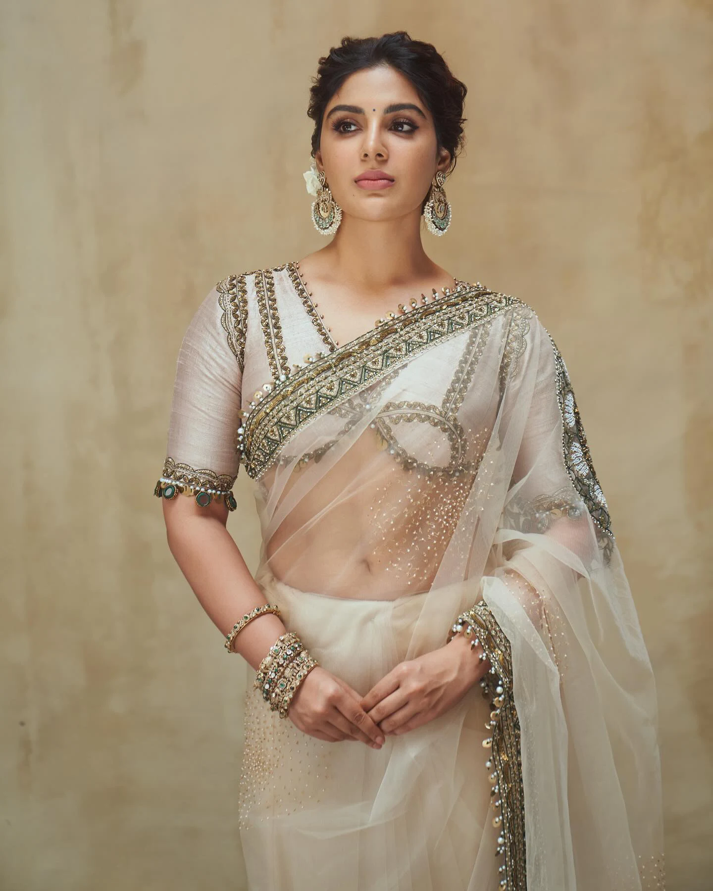 Samyuktha Stunning Looks in Saree