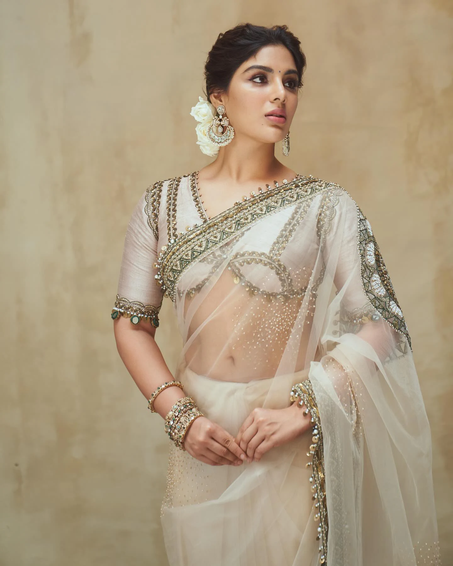 Samyuktha Stunning Looks in Saree