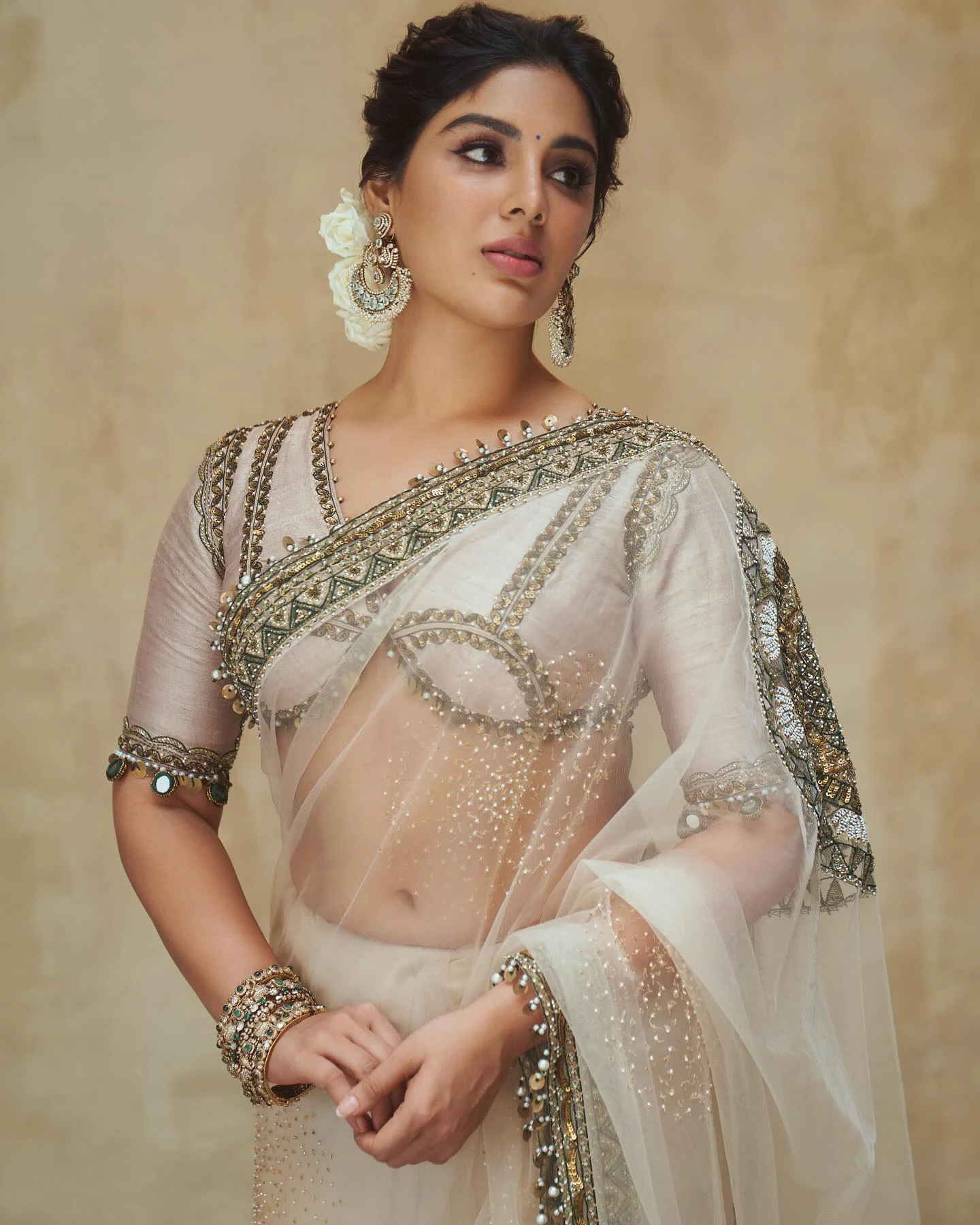 Samyuktha Stunning Looks in Saree