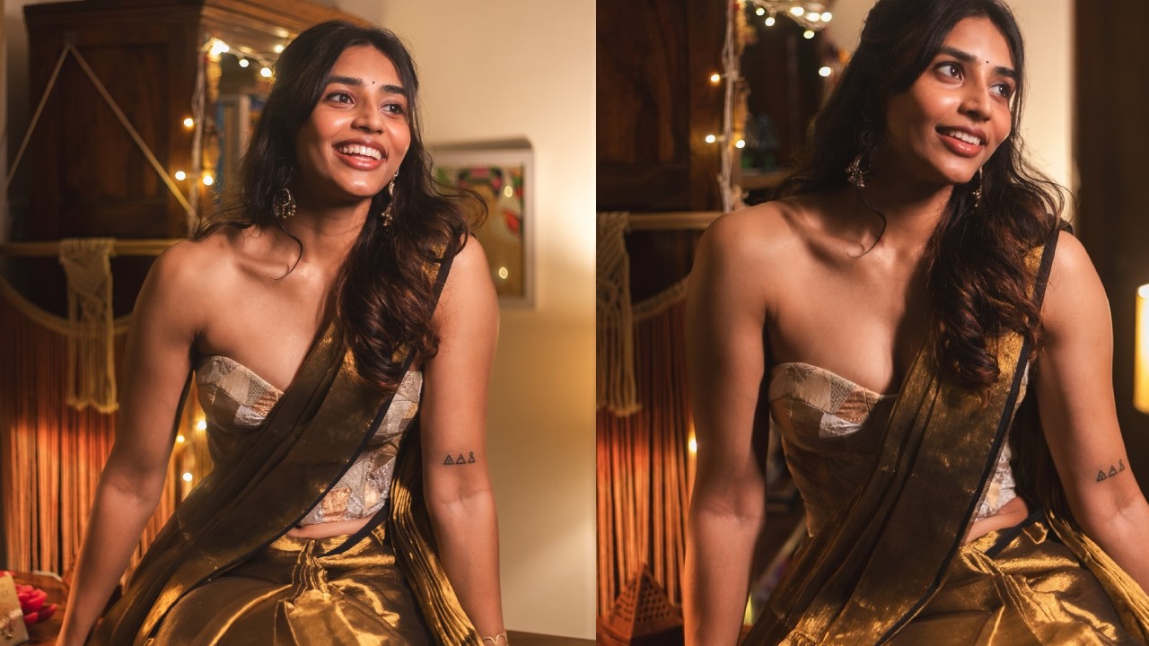 Sapthami Gowda : వెరైటీ చీరకట్టులో కాంతార భామ సప్తమి గౌడ ఖతర్నాక్ ఫొటోలు..