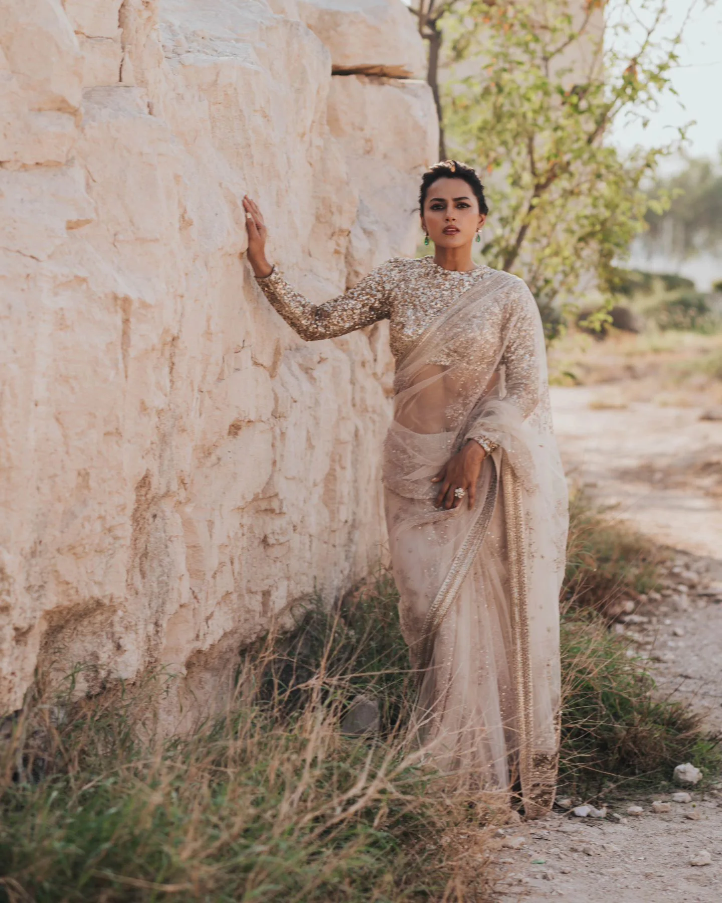 Shraddha Srinath Shines in Saree for Diwali