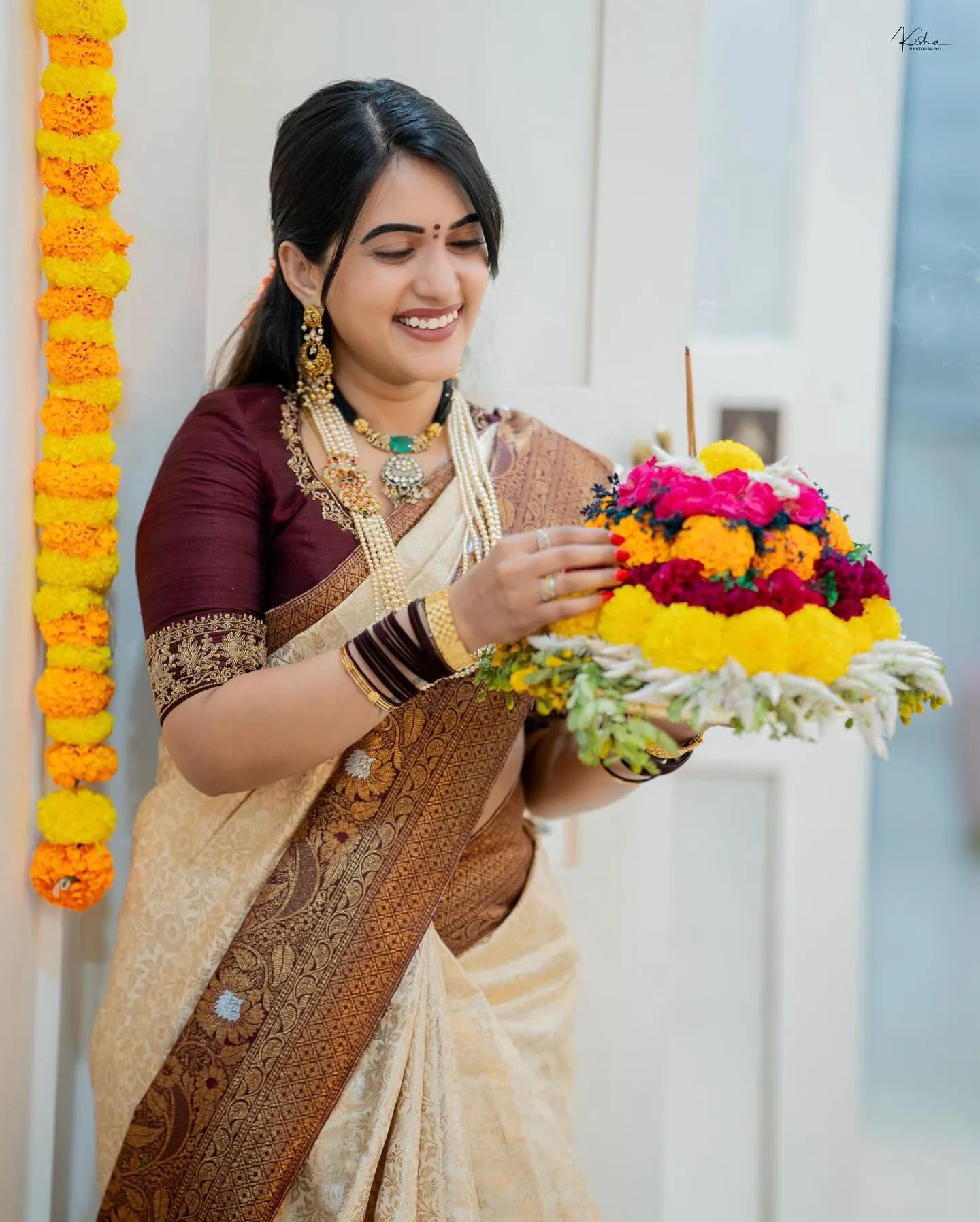 Sravanthi Chokarapu Bathukamma Festival Special Photos
