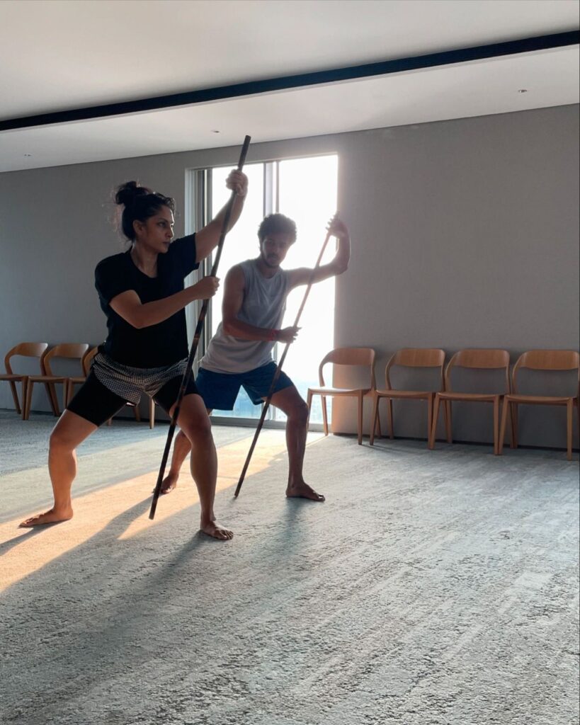 Sriya Reddy Learning Kalari Payattu Photos goes Viral 