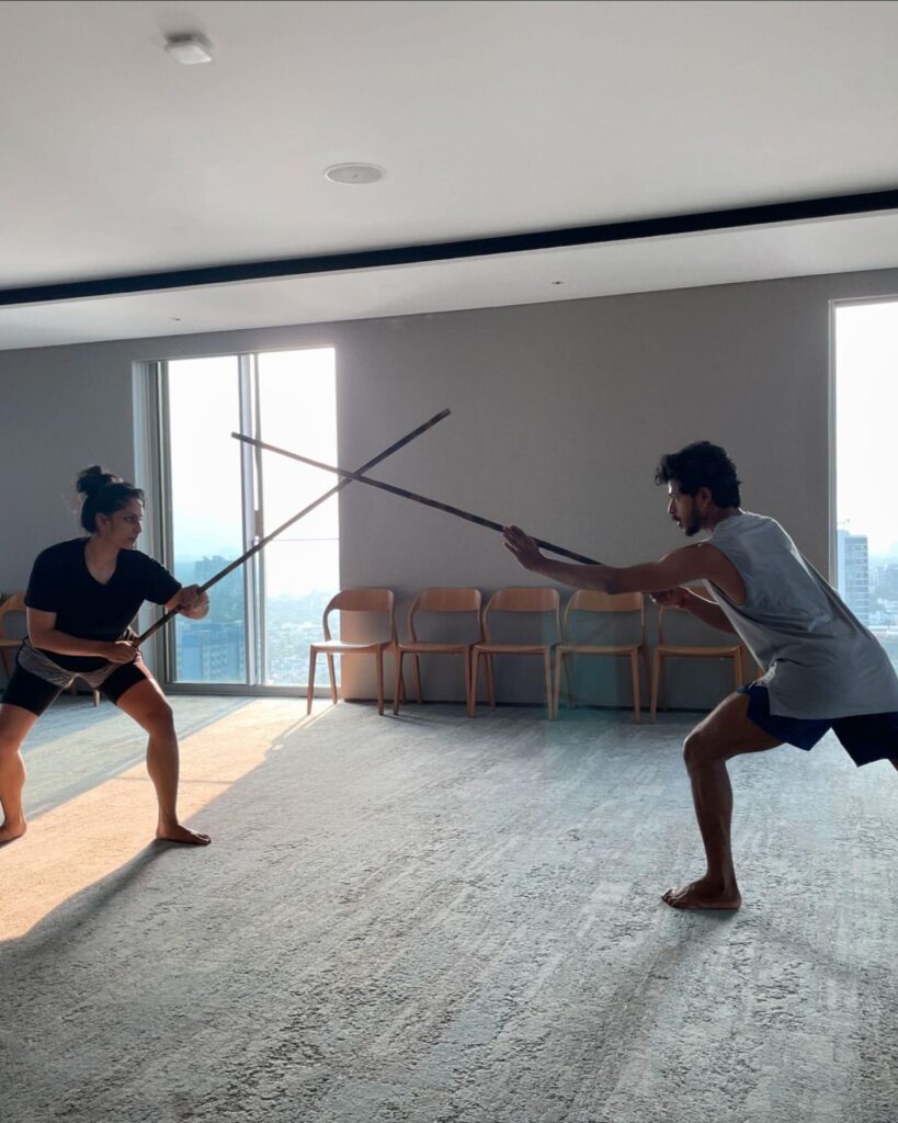 Sriya Reddy Learning Kalari Payattu Photos goes Viral 