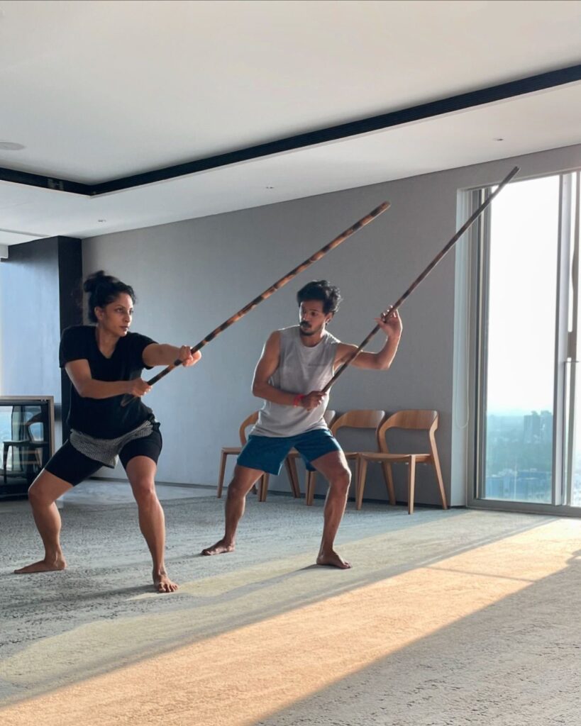 Sriya Reddy Learning Kalari Payattu Photos goes Viral 
