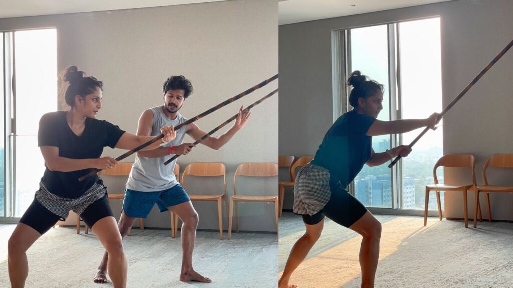 Sriya Reddy Learning Kalari Payattu Photos goes Viral