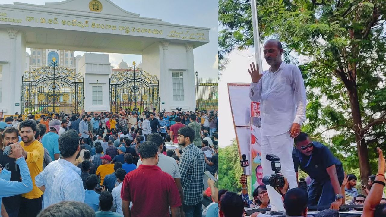సెక్రటేరియట్కు భారీగా చేరుకున్న గ్రూప్ 1 అభ్యర్థులు.. ప్రధాన గేట్ ముందు వందలాది మంది అభ్యర్థుల బైఠాయింపు సెక్రటేరియట్కు భారీగా చేరుకున్న గ్రూప్ 1 అభ్యర్థులు.. ప్రధాన గేట్ ముందు వందలాది మంది అభ్యర్థుల బైఠాయింపు