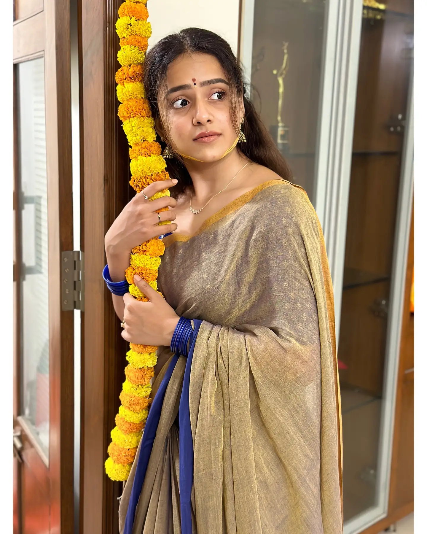 Vaishnavi Chaitanya Awesome Looks in Saree for Diwali